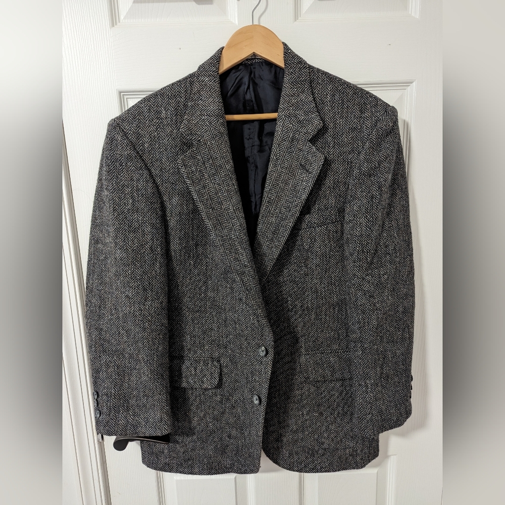Vintage Land's End Harris Tweed Blazer Jacket Men 42R